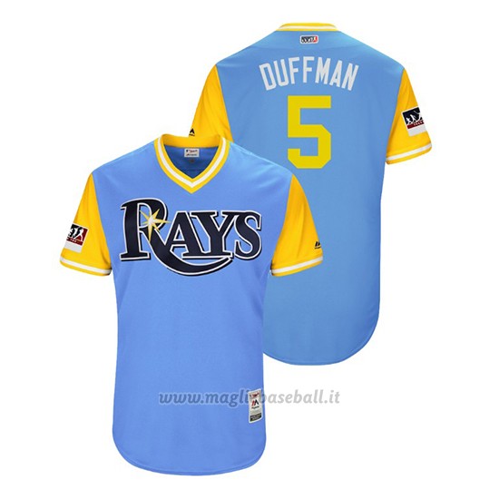 Maglia Baseball Uomo Rays Matt Duffy 2018 Llws Players Weekend Duffman Light TOrnto Blue Jays